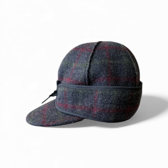 Men’s Stormy Kromer Original Adirondack Plaid Wool Cap with Bow Accent - 6 7/8 - Picture 4 of 14
